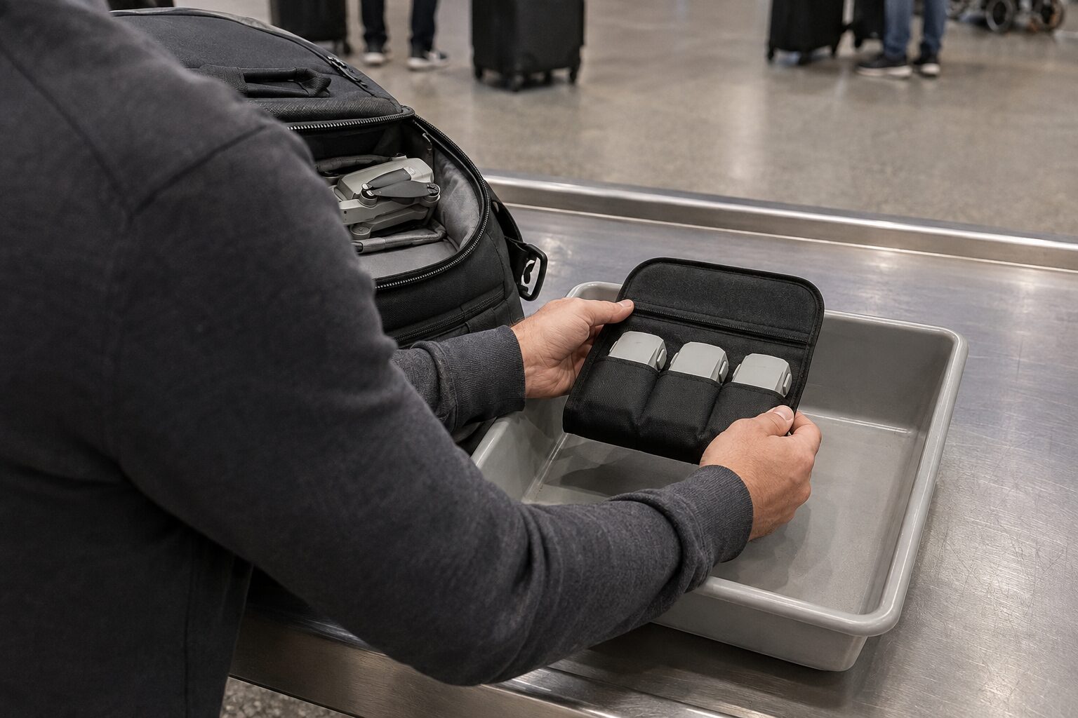 Drone-accu in handbagage