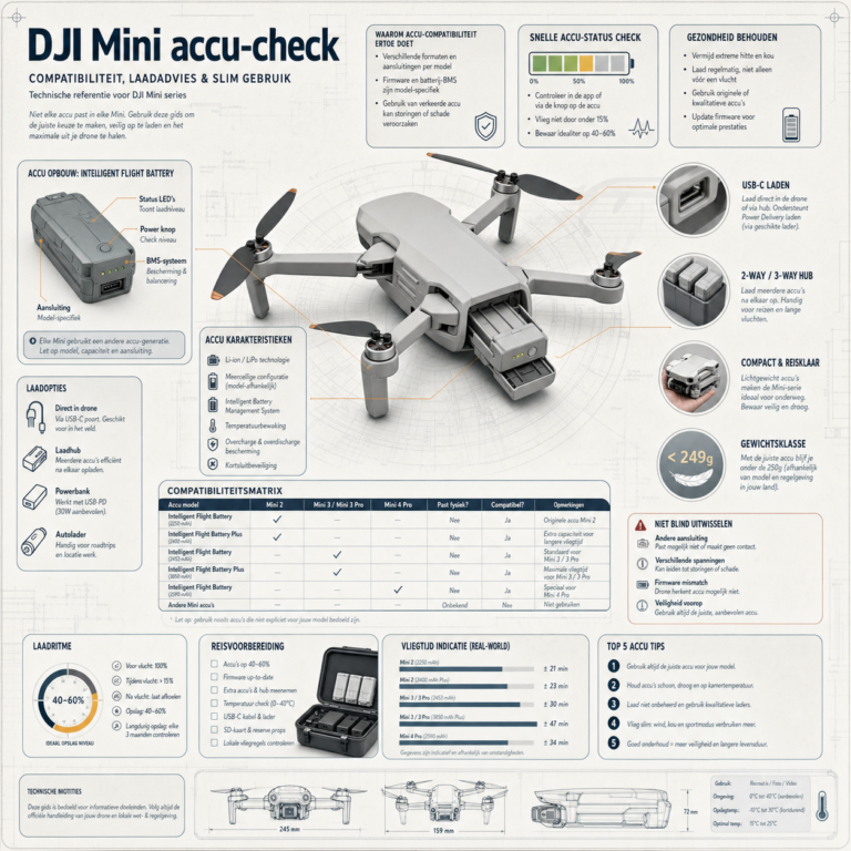 Welke DJI Mini-accu past op welk model?